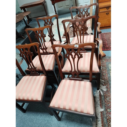 890 - Set of 6 Antique Chippendale Style dining chairs