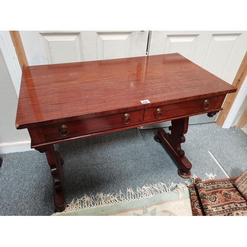 894 - Victorian mahogany two drawer side table