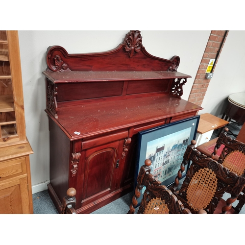 916 - Large mahogany sideboard and picture