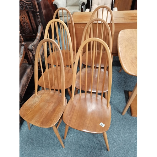 919 - X6 Ercol blonde dining chairs ex . condition