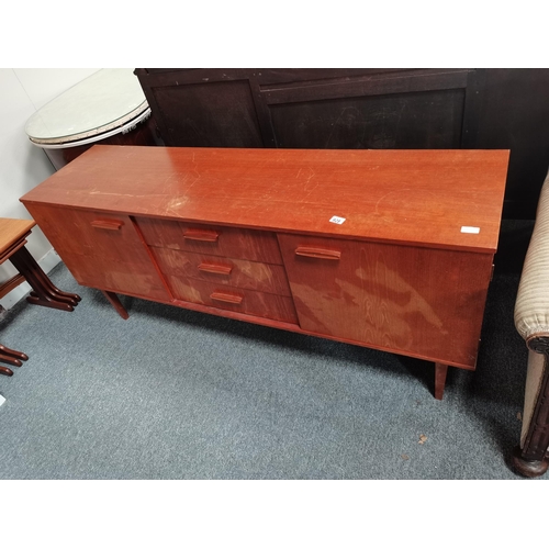 928 - teak sideboard W168cm x D45cm x H73cm water damaged and scratches on top