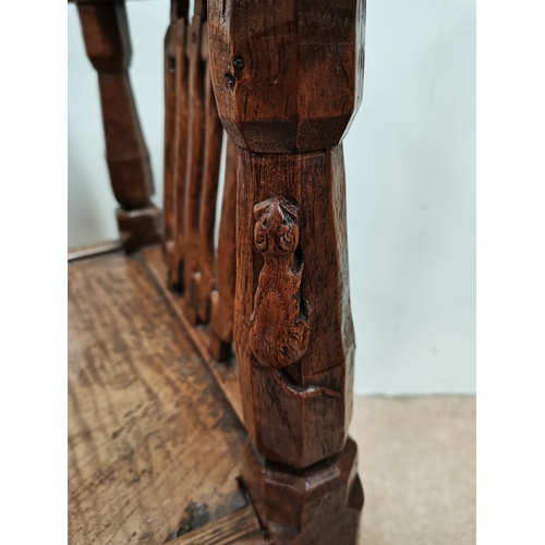 630a - An exquisite early Mouseman monks chair 1926-27 for Brigadier Kenneth Hargreaves. Similar examples a... 