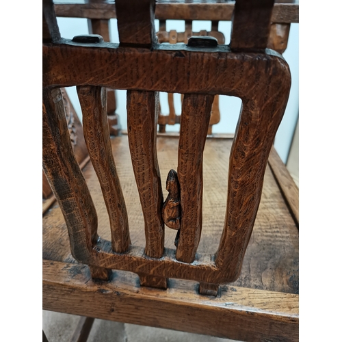 630a - An exquisite early Mouseman monks chair 1926-27 for Brigadier Kenneth Hargreaves. Similar examples a... 