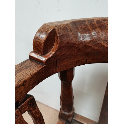 630a - An exquisite early Mouseman monks chair 1926-27 for Brigadier Kenneth Hargreaves. Similar examples a... 