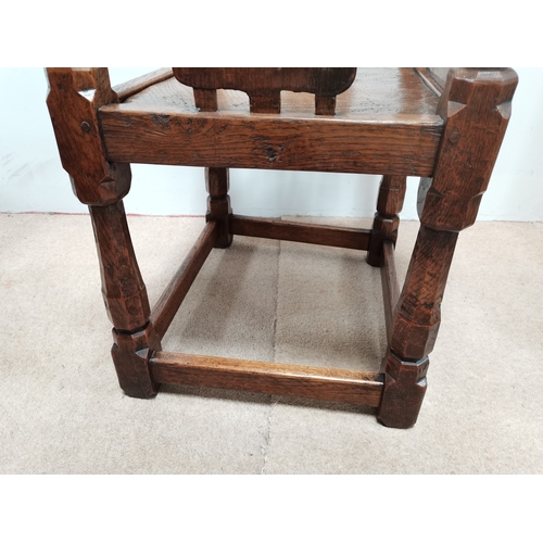 630a - An exquisite early Mouseman monks chair 1926-27 for Brigadier Kenneth Hargreaves. Similar examples a... 