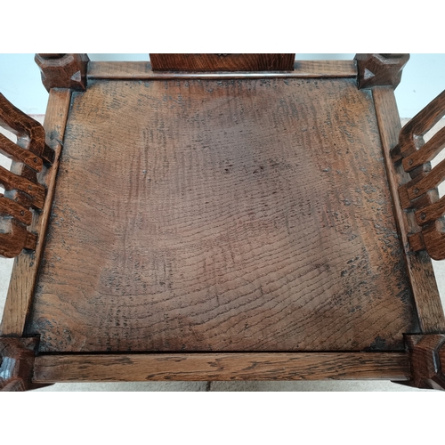 630a - An exquisite early Mouseman monks chair 1926-27 for Brigadier Kenneth Hargreaves. Similar examples a... 