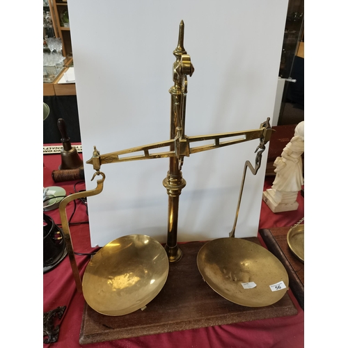 56 - Pair of large brass scales hallmark 'WM Parnell & Co'