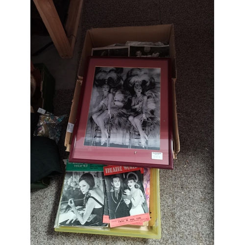 808a - x3 boxes of theatrical memorabilia incl, magazines, programmes etc some signed