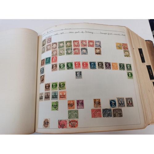 86 - Old leather bound stamp album full of stamps including Penny blacks, Penny reds etc etc