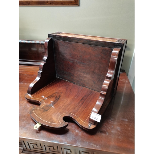 680 - A large Edwardian bracket clock - chiming on eight and four gongs. In inlaid Rosewood case with orig... 