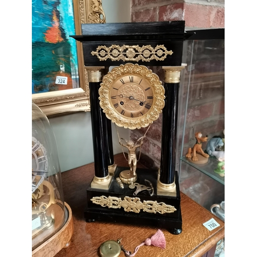 702 - Large regency mantle clock