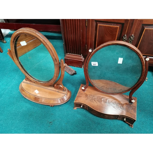 997 - X2 Antique mahogany dressing table mirror