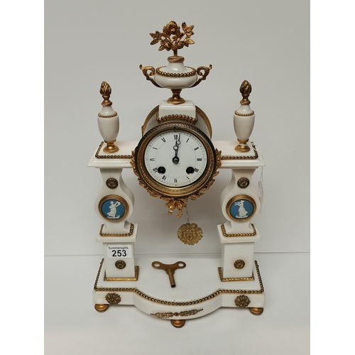 253 - 19th Centaury Wedgewood and marble mantle clock