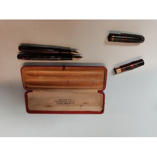 438 - Mont Blanc Pen in case, Parker pen in case, Conway Stewart pen and pencil in box, Majestic writing s... 