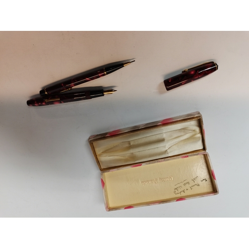 438 - Mont Blanc Pen in case, Parker pen in case, Conway Stewart pen and pencil in box, Majestic writing s... 