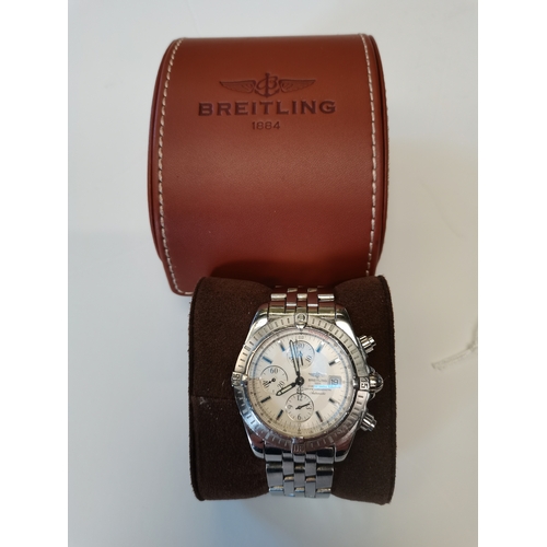 445a - Breitling Chronometer automatic wrist watch in original box fully working