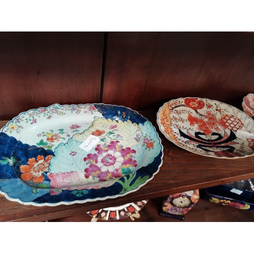 267e - 3 x Imari style plates . 2 x cloisonne items and continental porcelain mug