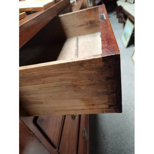 639 - Antique 4 height chest in mahogany with brass handles