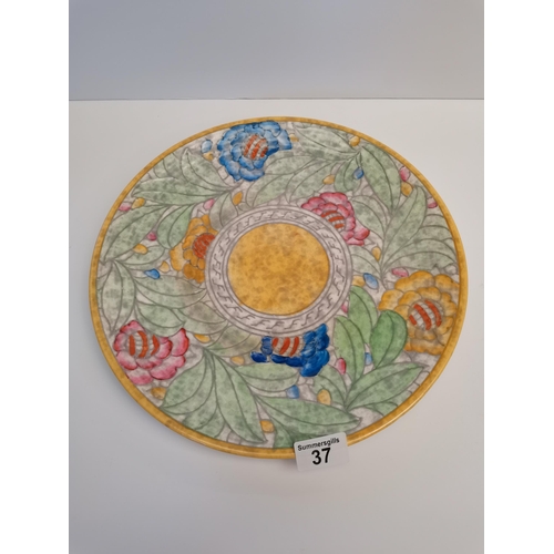 37 - Charlotte Rhead Charger - D32.5cm good condition