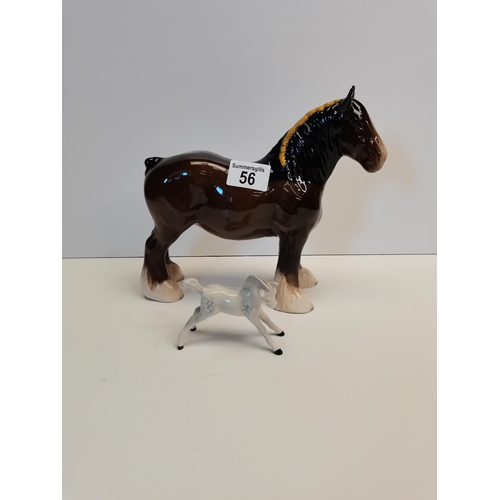 56 - Beswick Shire Horse and Foal