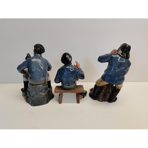 76 - X3 Royal Doulton Fisherman figures - HN2248 A Tall Story, HN2257 Sea Harvest, HN2317 The Lobster Man... 