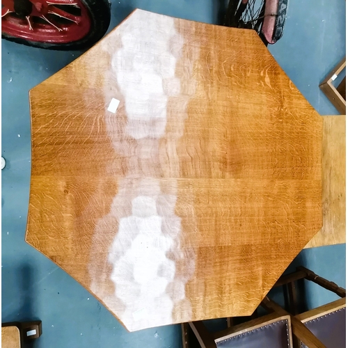 643p - Mouseman Octagonal centre table. very good condition 90cm x 90cm