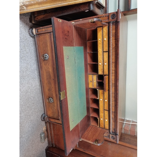 678 - Antique mahogany secrétaire chest with birds eye interior 1.3m x 55cm
good condition