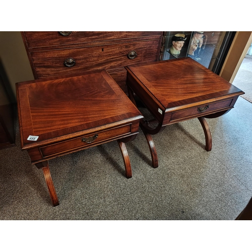 688 - A pair of good quality mahogany side tables