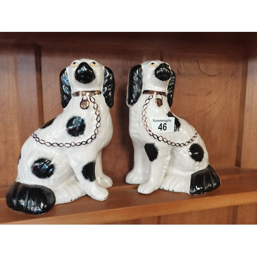 46 - A pair of Staffordshire dogs - Visible crazing
