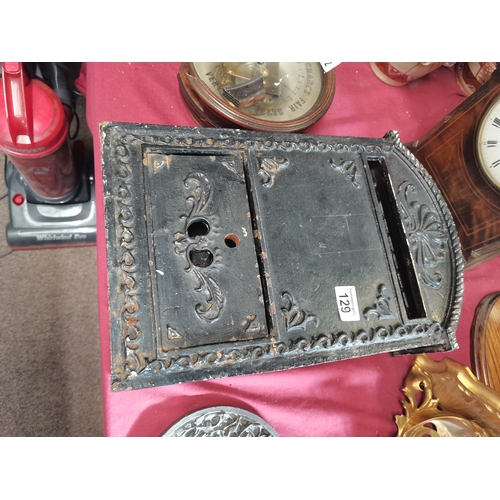 129 - Antique cast iron letterbox