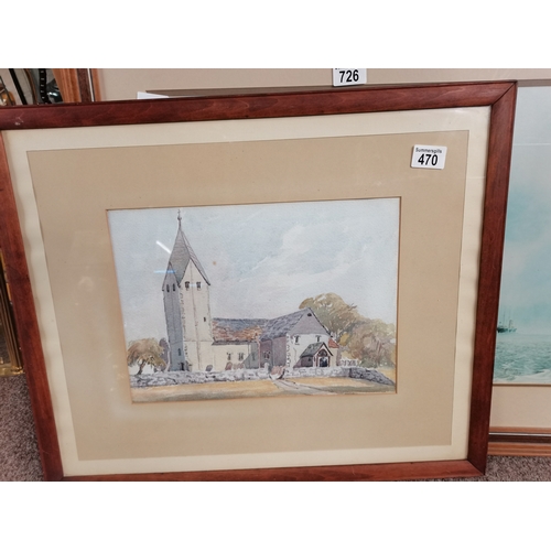 470 - 3 x Edward Shankster watercolours plus hunting print