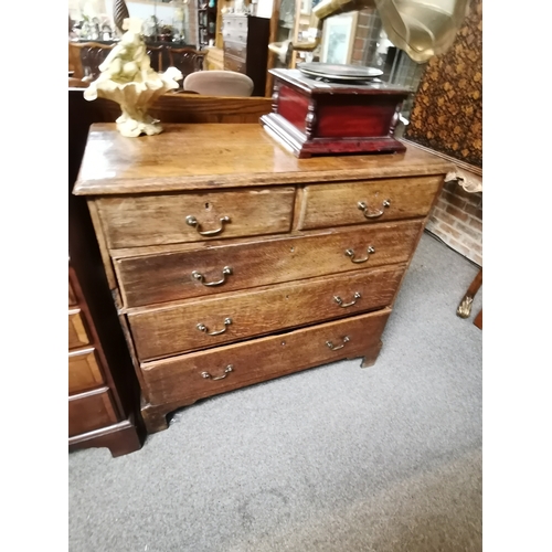 663 - Antique oak 4 height chest - Fair condition W102cm x D49cm x H 96cm