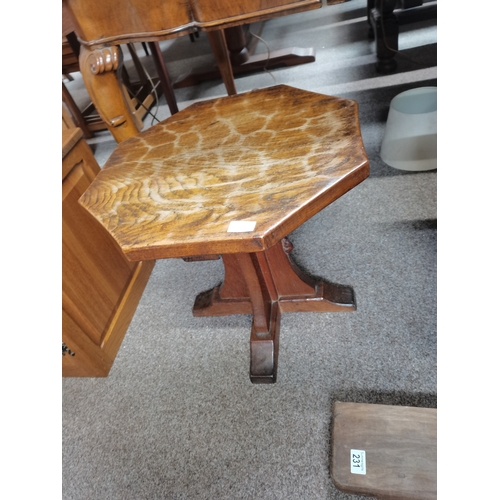 643k - Mouseman octagonal table D50cm x H48cm - Good condition top needs re-polishing