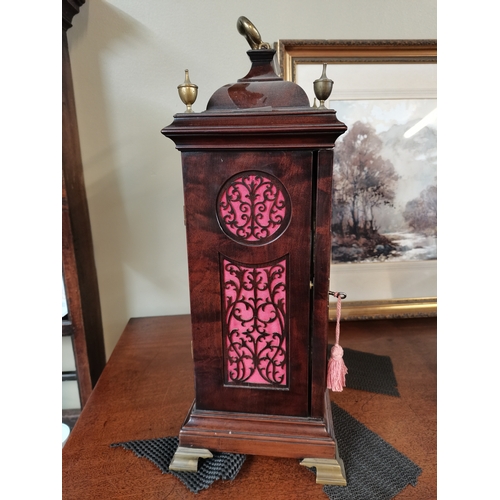 681 - Mahogany 55cm bracket clock with wall bracket maker Edmund PRIDEAUX LONDON ex cond.