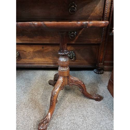 687 - A pair of quality mahogany Chippendale style side tables with claw feet. D41.5cm