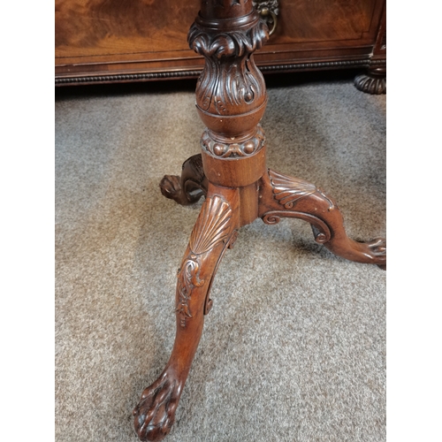 687 - A pair of quality mahogany Chippendale style side tables with claw feet. D41.5cm