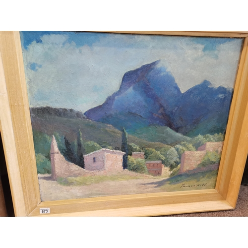 673 - 2 x framed oil paintings