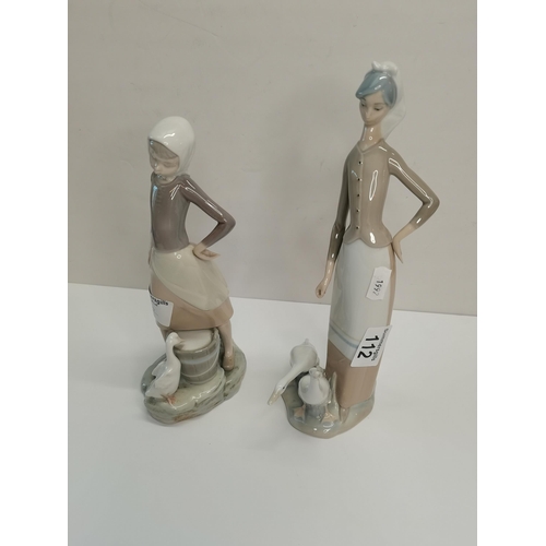 112 - x2 Lladro figures slight damage to both