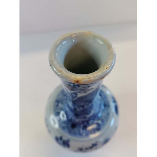 13 - X2 Blue and White Delft vases - Slight chips on rim H25cm