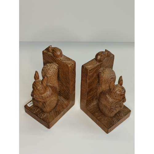 143 - Mouseman Squirrel Bookends - H20.5cm to top of mouse - excellent condition