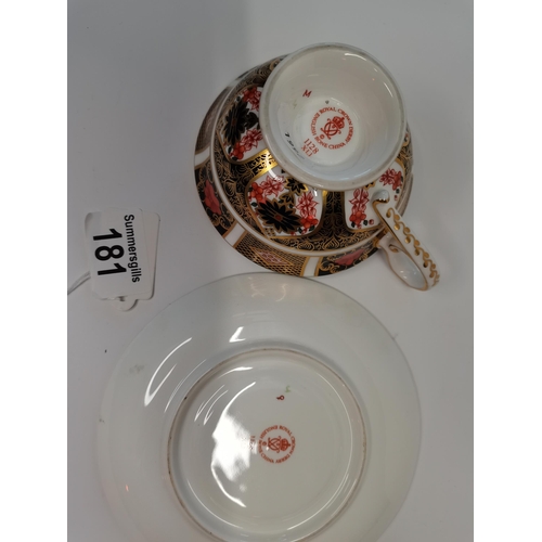 181 - Crown Derby Cup and Saucer 1128 - good condition