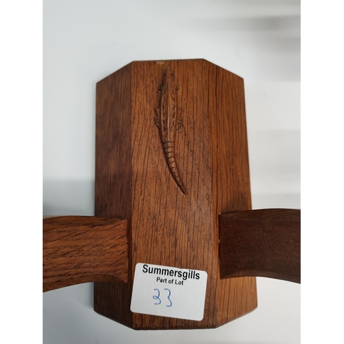 33 - x4 Yorkshire Oak Lizardman wall Lights (mouseman interest)