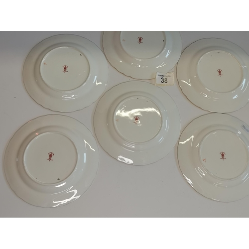 38 - x6 Royal Crown Derby Side plates. D18cm. Good condition no visible signs of cracks or chips 1st qual... 