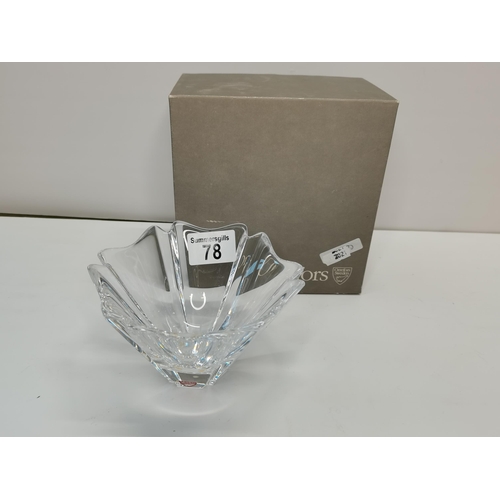 78 - Orrefors Swedish glass bowl with original box.  Excellent Condition.