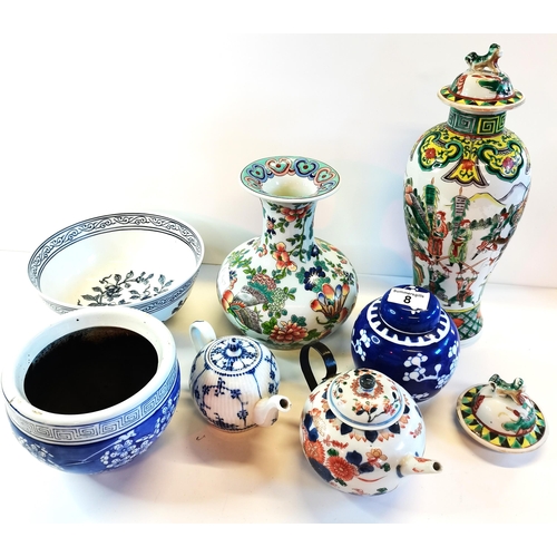 8 - A selections of Chinese pots and vases