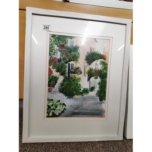 280 - X2 framed French paintings