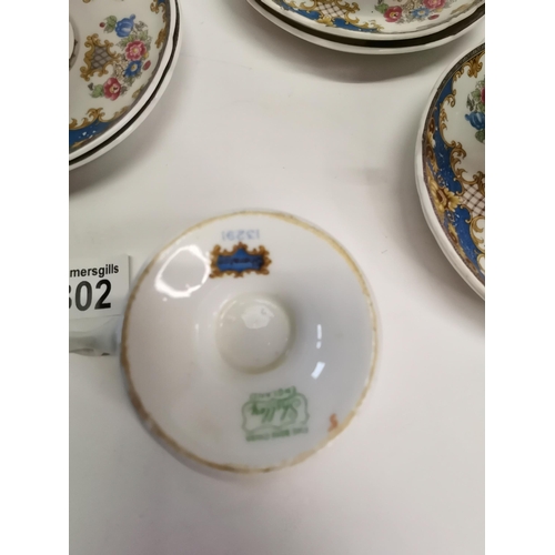 302 - x6 Shelly Tea Cups and saucers 13291 A/F damage to saucer