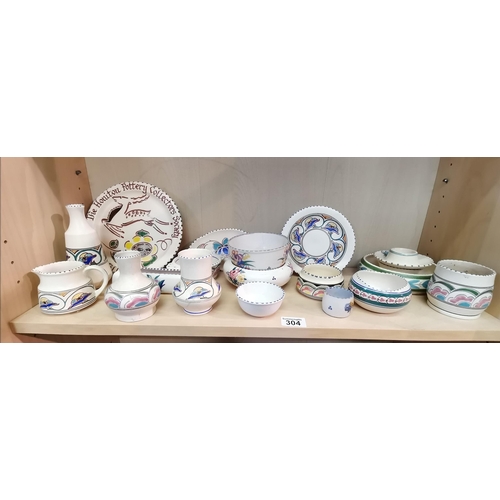 304 - A collection of Honiton Pottery - A/F