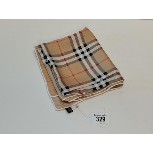 329 - Rare Vintage Pure silk Burberry scarf - 73cm x 73cm very good condition