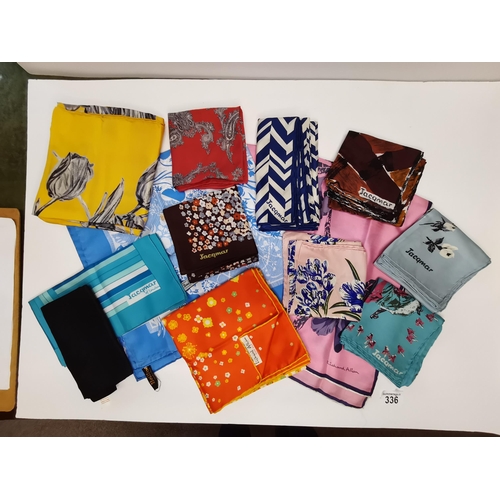 336 - x13 Vintage Jacqmar silk scarves inc x2 Richard Allen and x1 bellino